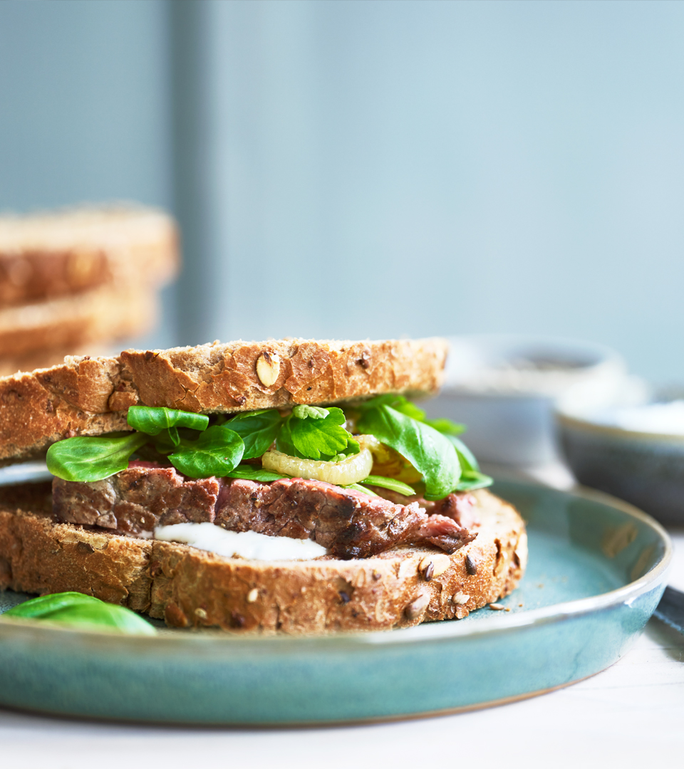 Waldkorn® steaksandwich met ui